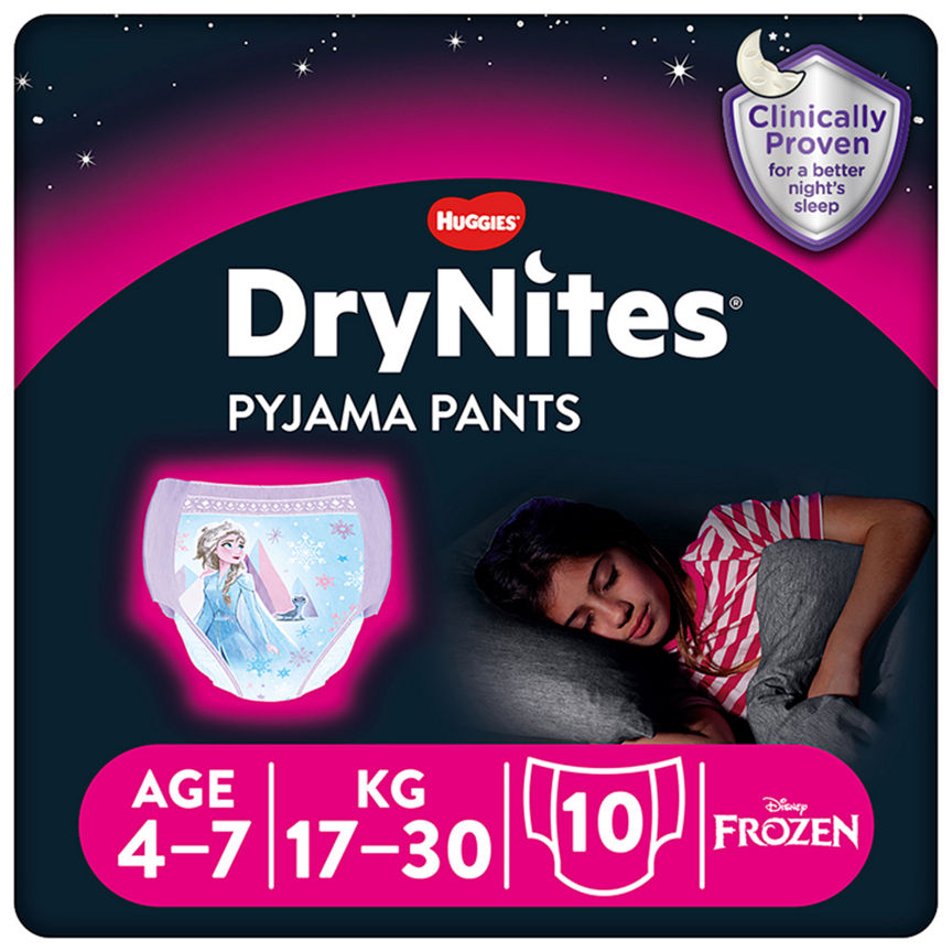 Huggies DryNites Pyjama Pants Girl 4-7 Years GOODS ASDA   