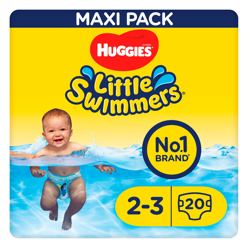 Huggies Little Swimmers® Swim Nappies Size 2-3 3kg-8kg, 7lb-18lb 20 Pants