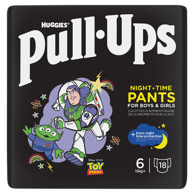 ASDA Huggies Pull-Ups Night Time Nappies for Boys & Girls Size 6 15kg+ (18 Pack)- Buy online at McGrocer