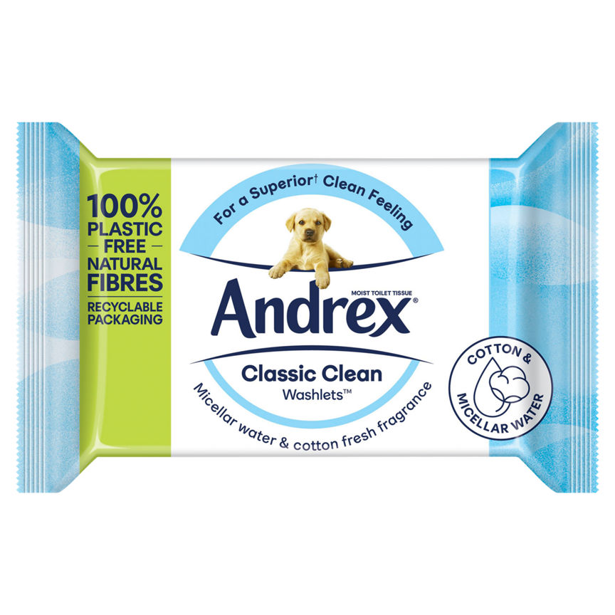 Andrex Classic Clean Washlets Toilet Tissue Wipes, Single Pack GOODS ASDA   