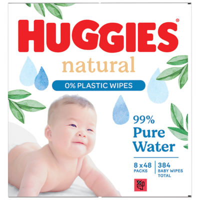 Huggies natural baby wipes 0% plastic 8x48 (British brand)