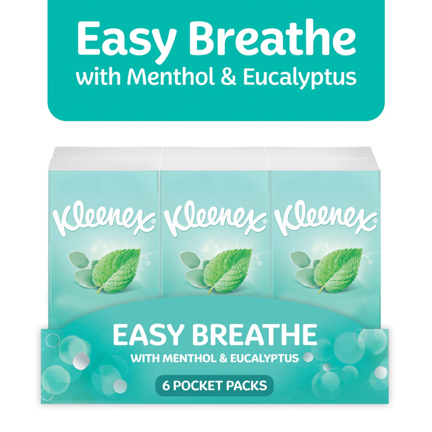 Kleenex Easy Breathe tissues pocket pack 6x9 sheets - British product