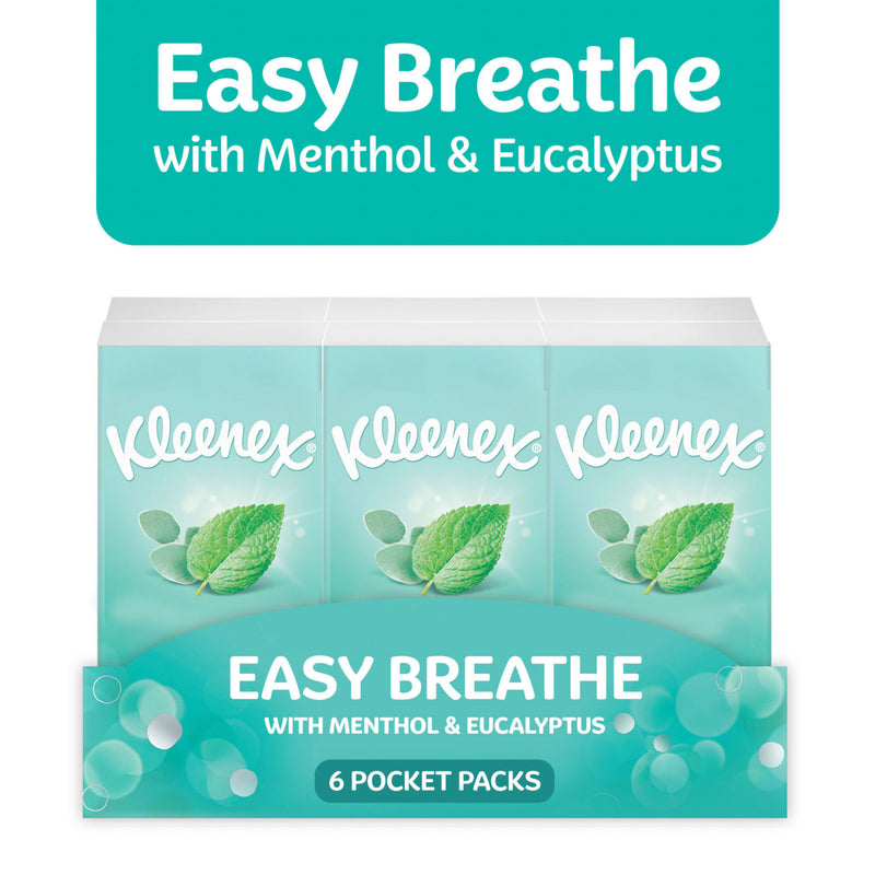 Kleenex Easy Breathe tissues pocket pack 6x9 sheets - British product