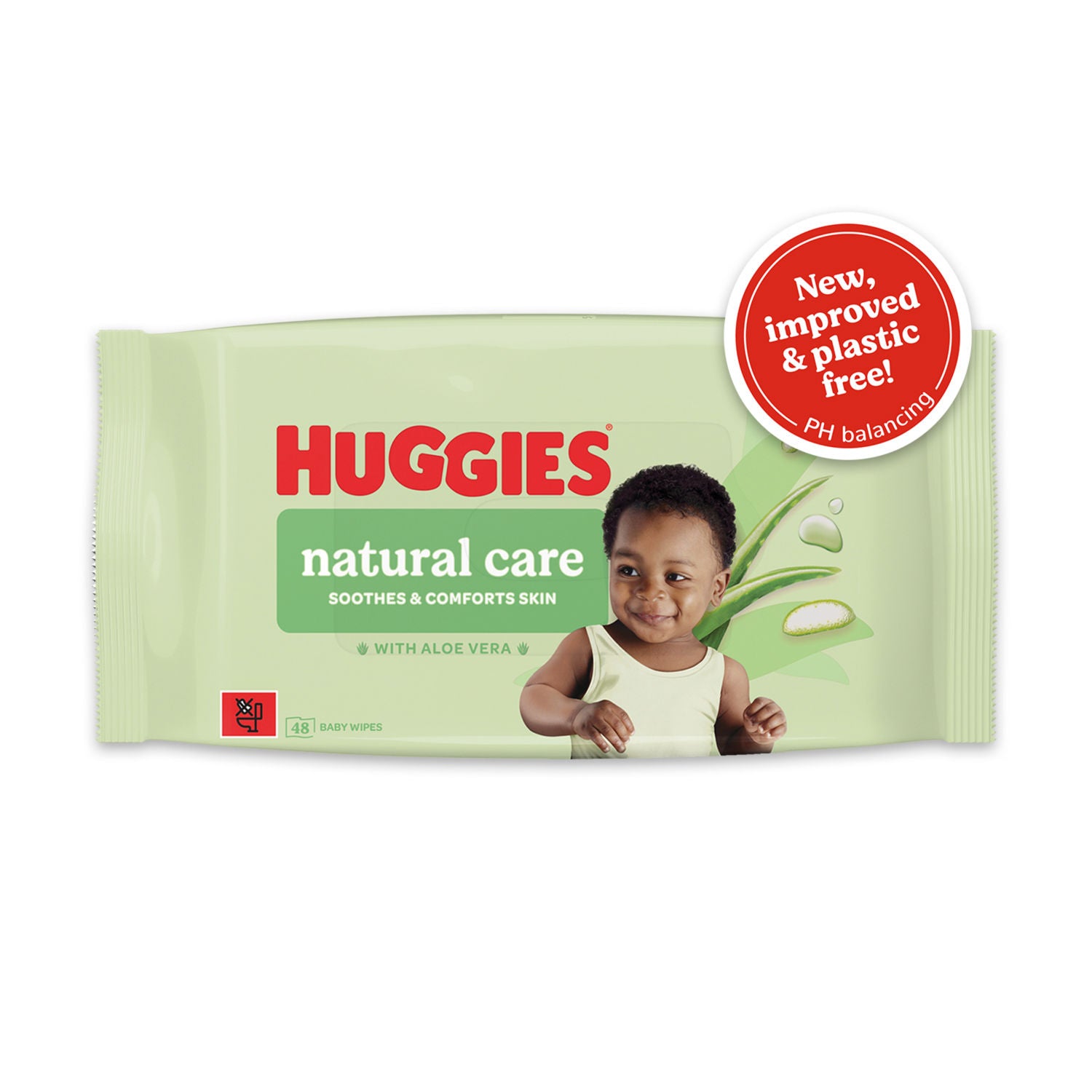 Huggies Natural Care plastic free baby wipes 48 pack (British brand)