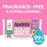 Andrex Fresh and Sensitive flushable hygiene wipes 45 wipes, UK version