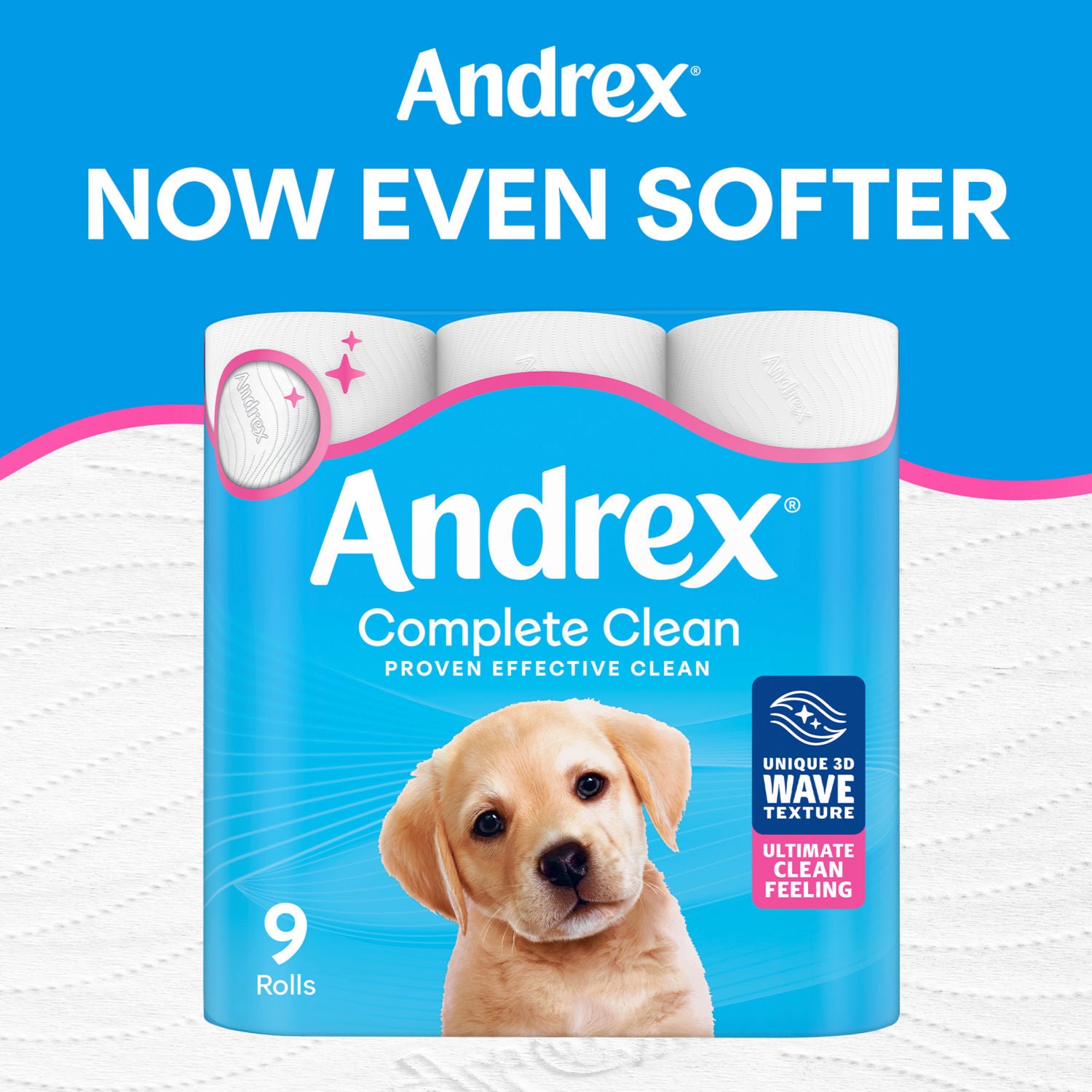 Andrex Complete Clean toilet tissue 24 rolls - British product