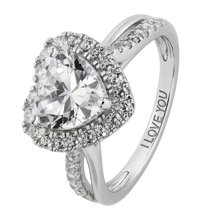 Revere Sterling Silver Cubic Zirconia Engagement Ring - H