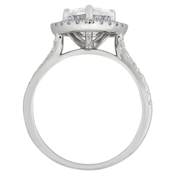 Revere engagement ring with heart cubic zirconia stones, UK version