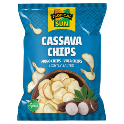 Tropical Sun lightly salted cassava chips 80g (British brand)