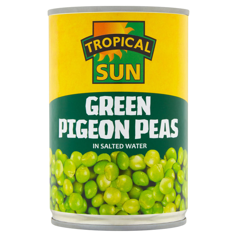 Tropical Sun green pigeon peas in salted water 425g, UK version