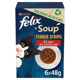 Felix Soup Tender Strips With Meat 6x48g Bigger packs Sainsburys   