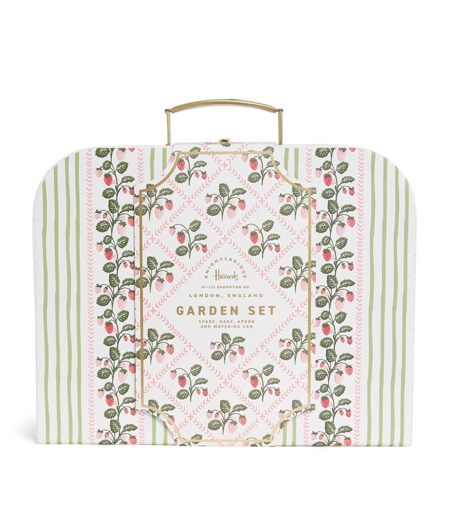 Harrods strawberry gardening suitcase set with tools, imported from the UK