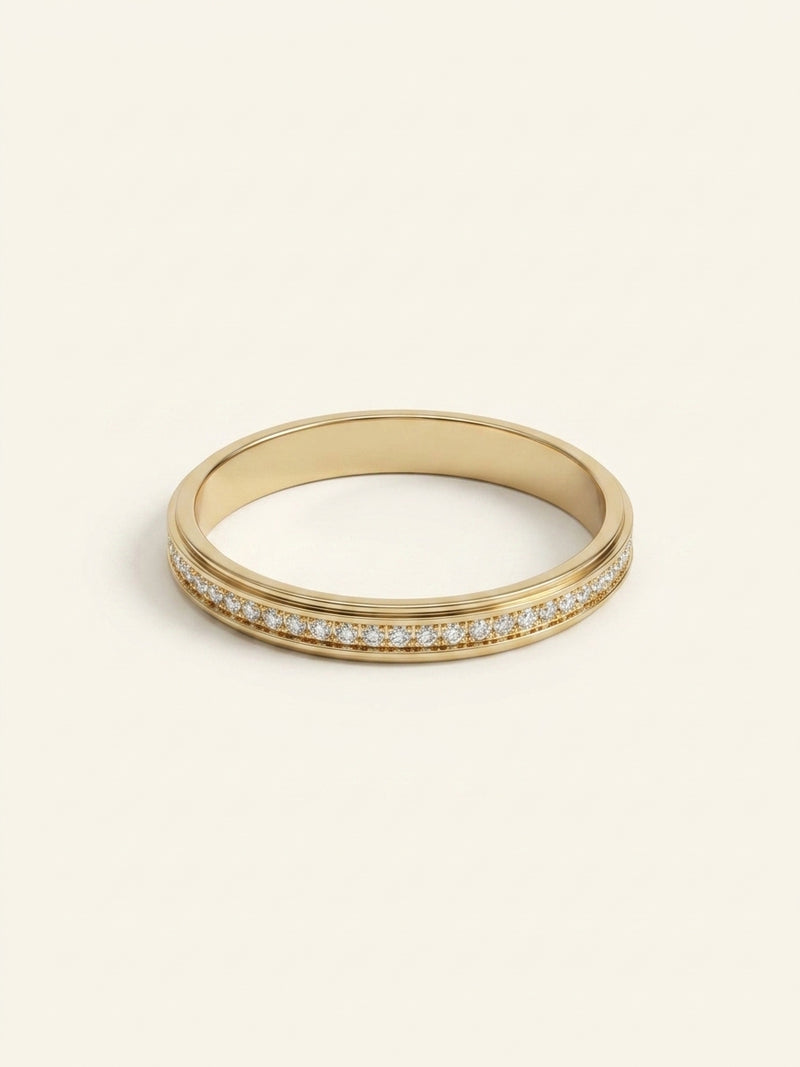 Cartier d'Amour 0.15ct diamond wedding ring 2.3mm 18ct gold (British brand)
