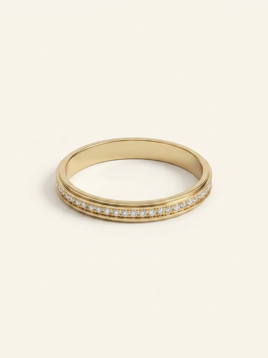 Cartier d'Amour 0.15ct diamond wedding ring 2.3mm 18ct gold (British brand)