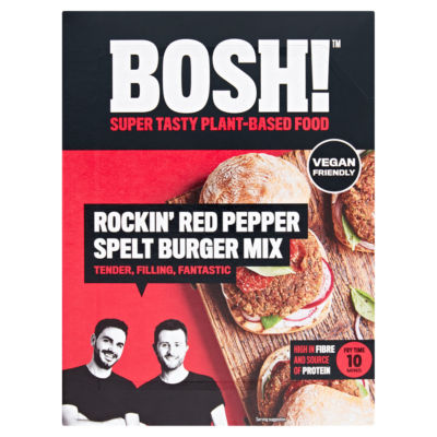 BOSH! red pepper spelt burger mix 120g UK version