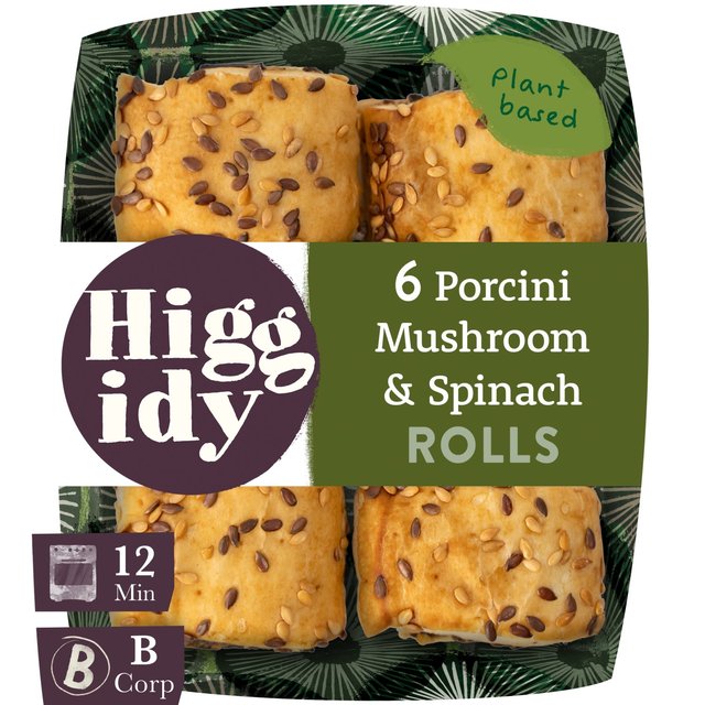 Higgidy Porcini Mushroom & Spinach Vegan Rolls   160g GOODS M&S   