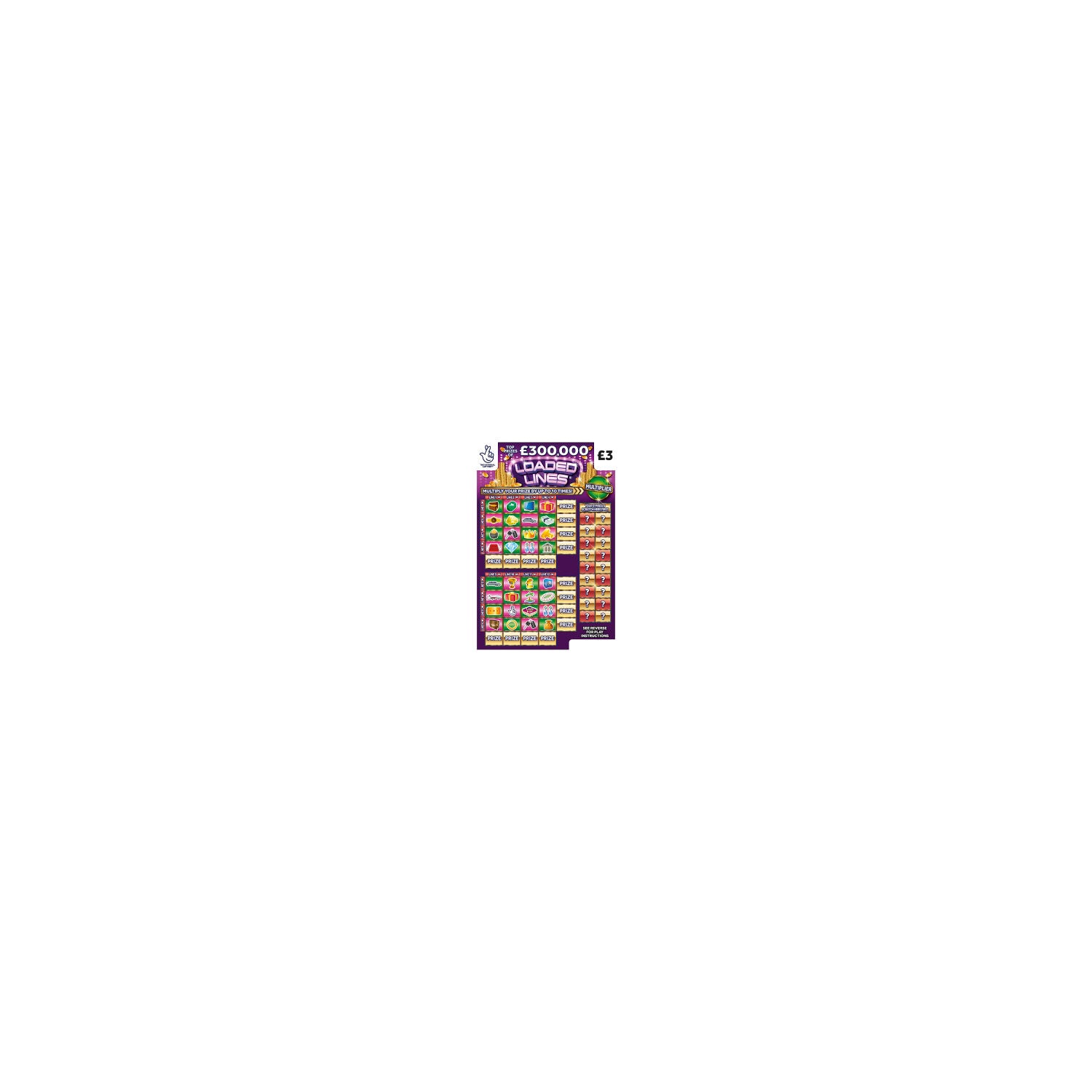 National Lottery Loaded Lines scratchcard (British brand)