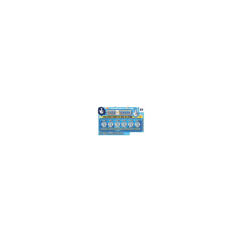 National Lottery Fiver or Tenner scratchcard game, imported from the UK