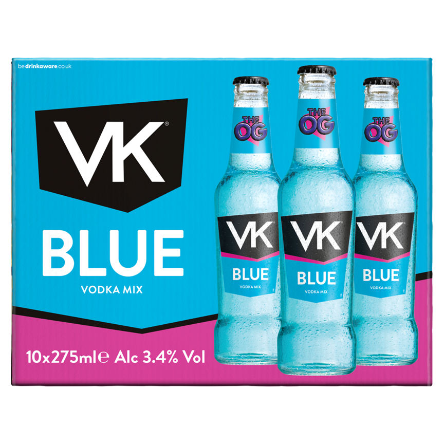 VK Blue Vodka Mix 10 x 275ml GOODS ASDA   