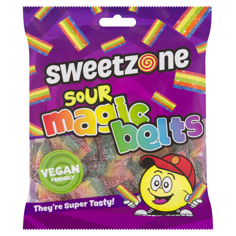 SweetZone Sour Magic Belts liquorice sweets 180g, UK version