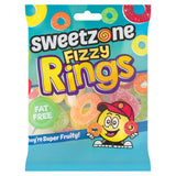 SweetZone Fizzy Rings fruit flavour 170g, imported from the UK