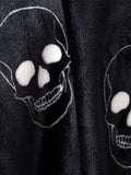 Catherine Lansfield grey skulls fleece throw 130x170cm, UK version