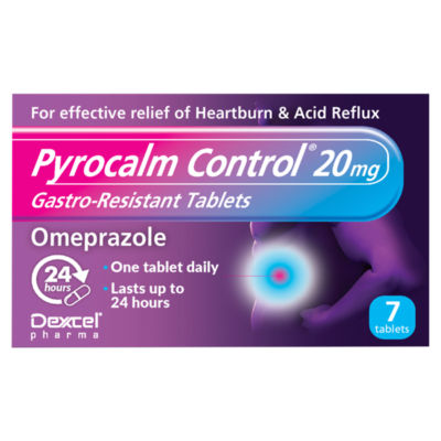 ASDA Pyrocalm Control 20mg Gastro-Resistant Heartburn & Indigestion Tablets 7 Tablets - اشترِ عبر الإنترنت من McGrocer