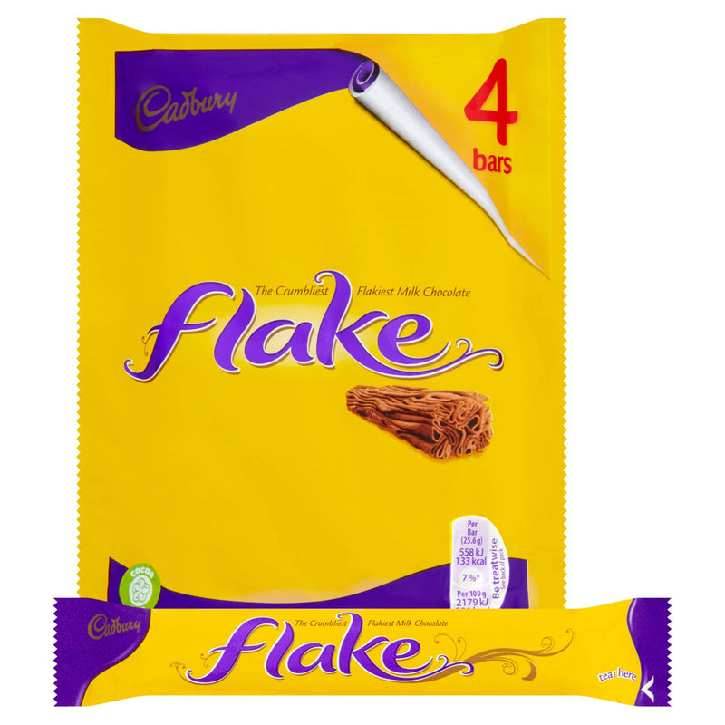 Cadbury Flake multipack 4x25.5g chocolate bars, UK version