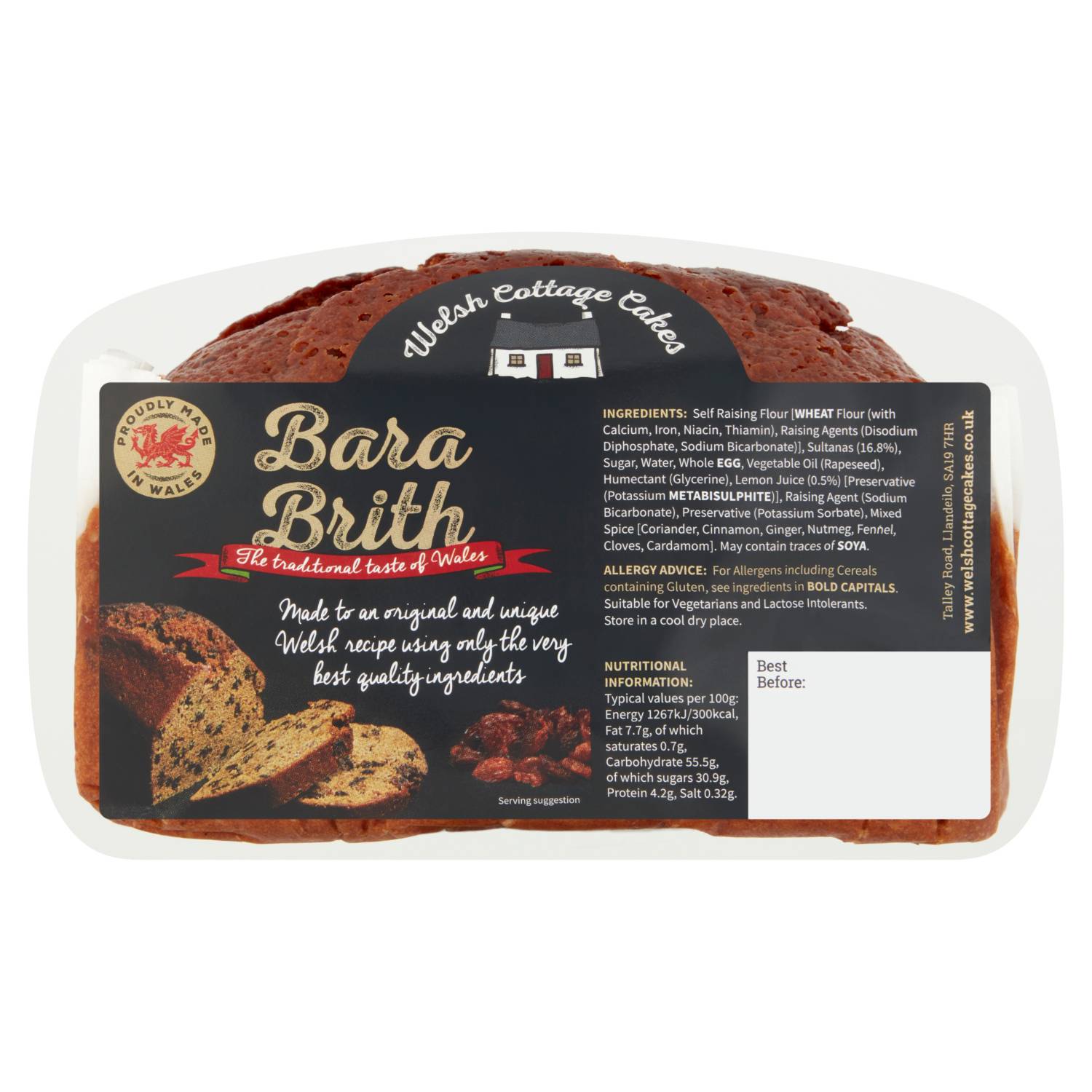 Welsh Cottage Cakes Bara Brith fruit loaf - British product