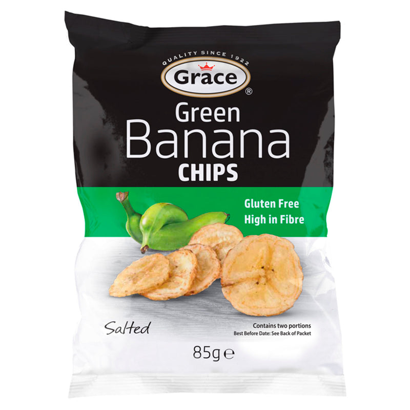 Grace green banana chips salted 85g - British product