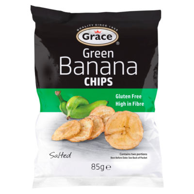 Grace green banana chips salted 85g - British product