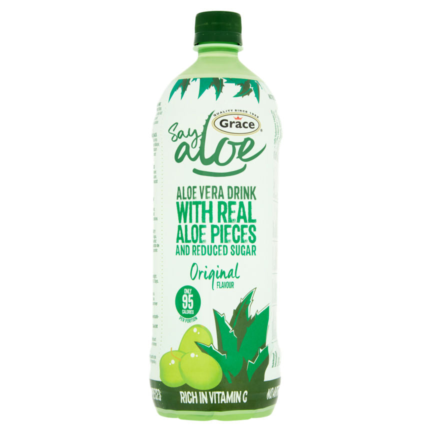 Grace Say Aloe Aloe Vera Drink with Real Aloe Pieces and Reduced Sugar Original Flavour GOODS ASDA   