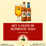 Birra Moretti premium lager beer 4-pack 330ml bottles - British product