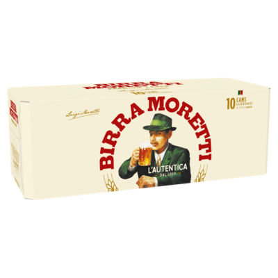 Birra Moretti premium lager 10x330ml cans, UK version