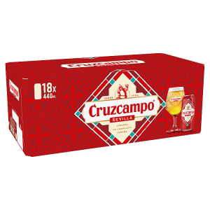 Cruzcampo Sevilla lager beer 18x440ml (British brand)