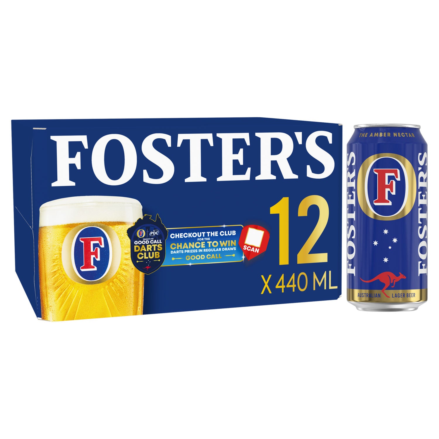 Foster's lager beer 12 cans 440ml - British product