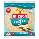 Mission Sourdough Tortilla Wraps 4 Pack 245g (British brand)