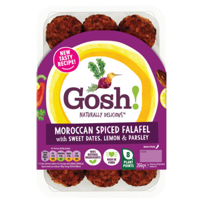 Gosh! Marokkanische Gewürze Falafel mit roter Paprika und Aprikose Pflanzliche Falafel 266g