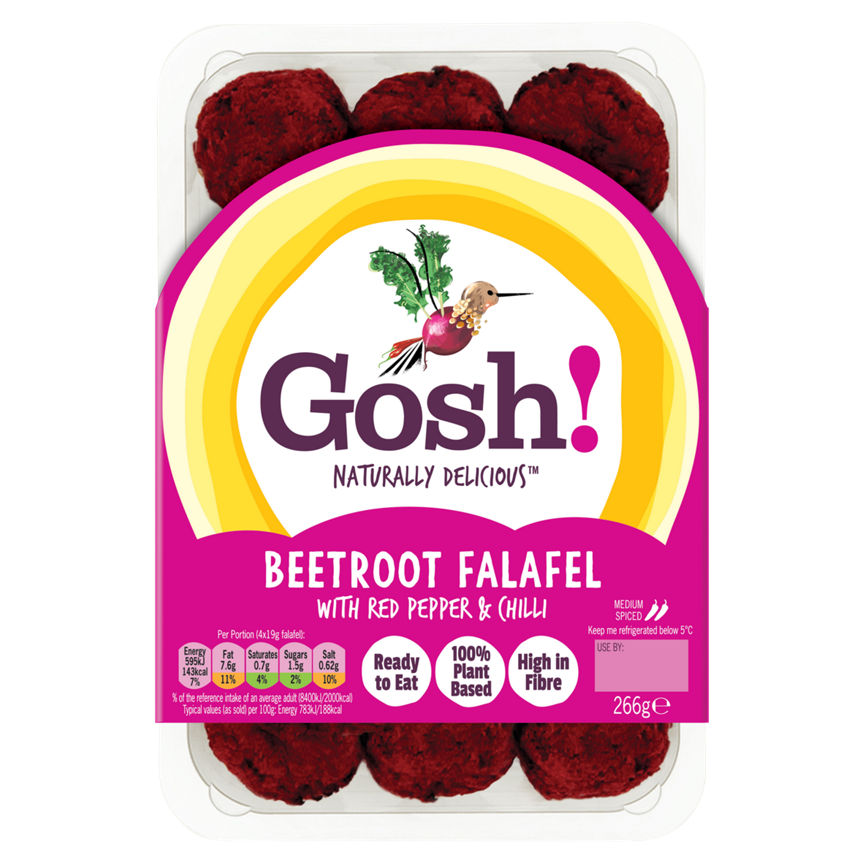 Gosh! Beetroot Falafel with Red Pepper & Chilli 266g GOODS ASDA   