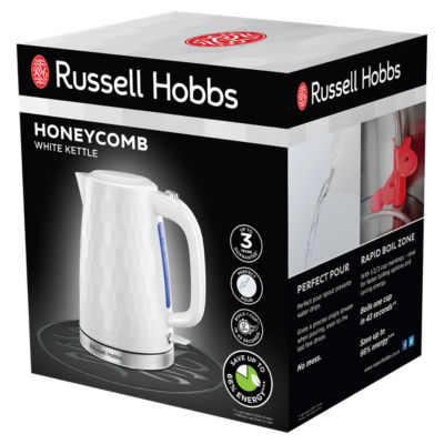 Russell Hobbs White Honeycomb Kettle 1.7L