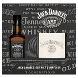 Jack Daniel's Old No. 7 whiskey and hipflask gift set, UK version