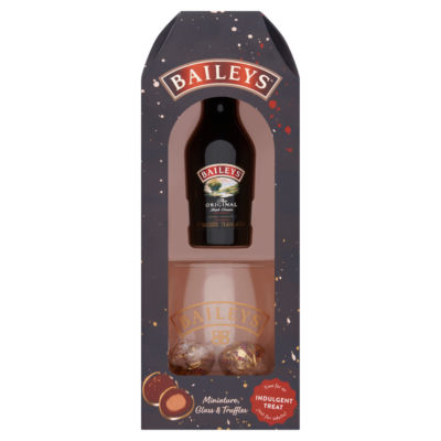 Baileys gift set miniature with glass and truffles - British product