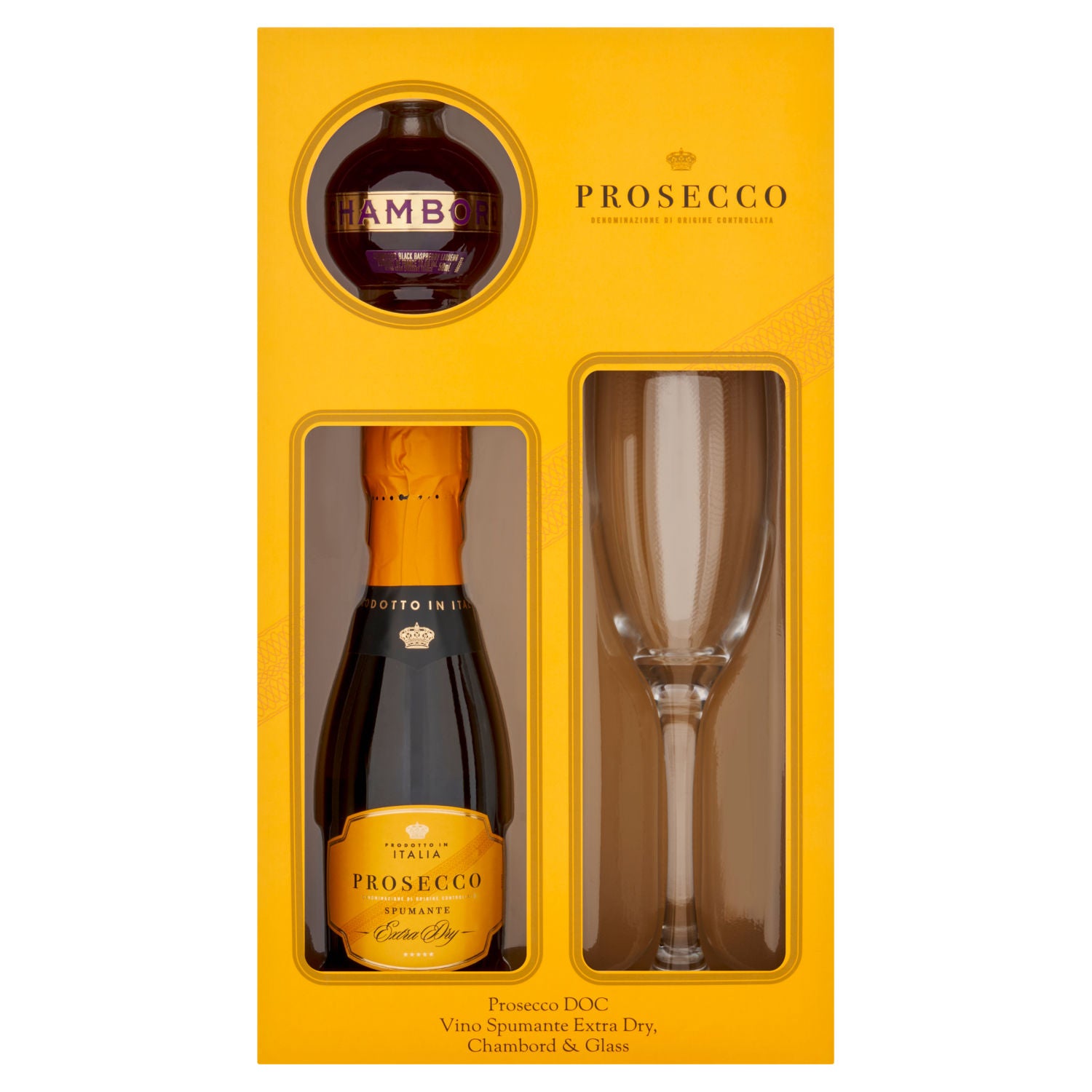Prosecco DOC Extra Dry gift set with glass - British product