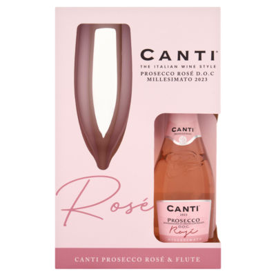 Canti Prosecco Rosé & Sektkelch Geschenkset