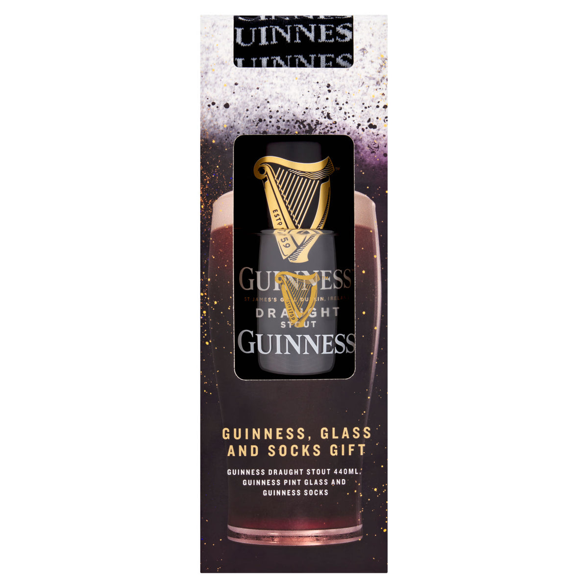 Guinness gift set glass and socks 440ml (British brand)