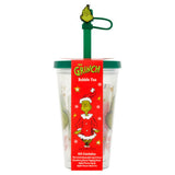 The Grinch bubble tea gift set with reusable cup and straw, imported from the UK