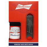 Budweiser beer and bottle opener set (British brand)