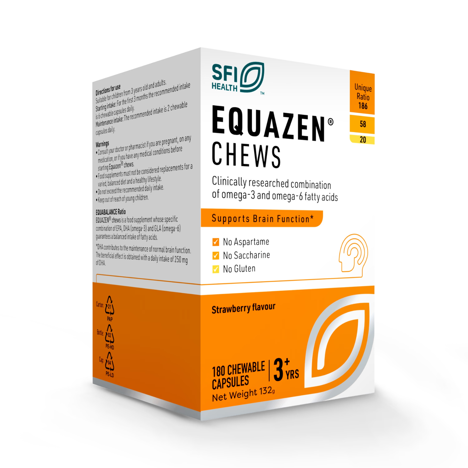 Equazen chewable omega-3 supplement 180 capsules - UK version