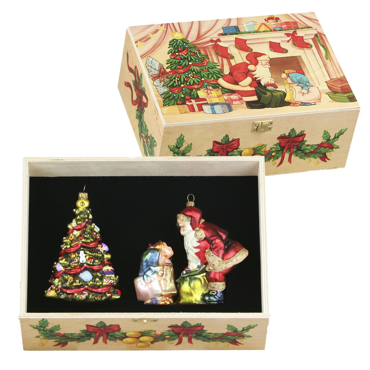 Komozja Christmas tree and Santa decoration set of two, UK version