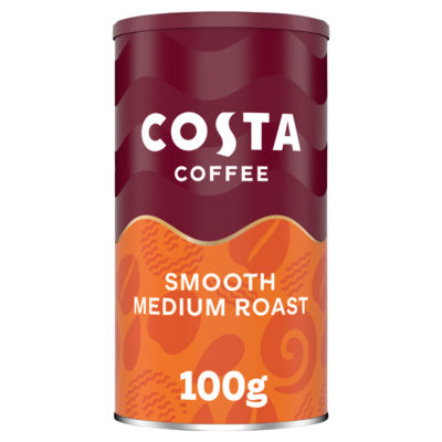 Costa instant coffee smooth medium roast 100g, imported from the UK